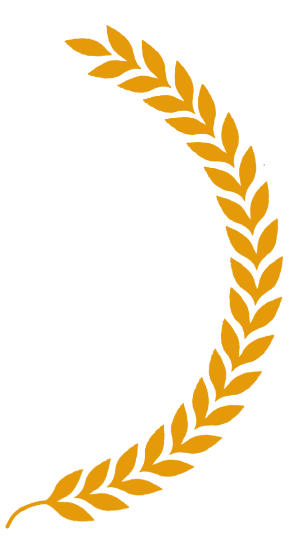 Right side of roman style laurel.